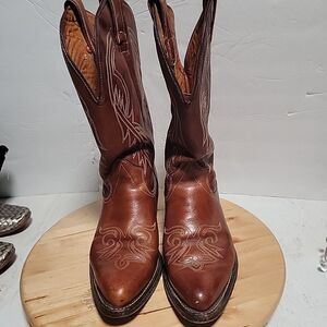 Vintage Texas Brand Thunderbid Cowboy Boots 8.5 EE M Rising Pheonix USA Made